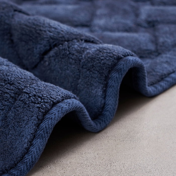 Mijölnir Juego de alfombrillas de baño de algodón Azul oscuro Mijölnir Juego de alfombrillas de baño de algodón Azul oscuro